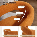 Orange Sherpa Dining Chairs Set of 6, Modern Barrel Dining Room Chairs Upholstered Faux Fur Accent Chair with Arms and Round Back for Living Room Kitchen Armchair No Assembly Needed by CozyNest Decor