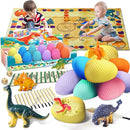 Dino Fossil Eggs Dinosaur Toys - 12 Dinosaur Eggs Dig Excavation Kit w Play Mat for Kids Ages 5-7 Easter Basket Essentials STEM Toy Christmas Birthday Gift for Boys Girls 3 4 5 6 7 8 + 8-13 Years Old by TinyTreasures Baby Boutique