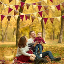 Fall Party Decorations Maroon Gold Brown Metallic Fabric Triangle Pennant Banner Burgundy Flag Bunting Garland for Autumn Thanksgiving Wedding Birthday Bridal Shower Engagement Graduation Garnet Party by GreenHaven Gardens