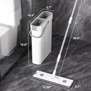 JOYBOS Mop and Bucket Set for Home Floor Cleaning, Hands Free Flat Mop, Stainless-Steel Handle, 6 Washable & Reusable Microfiber Pads by CozyNest Decor
