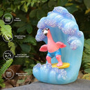 Pink Flamingos for Yard-Garden Statues Solar Outdoor Decor - Surfing Hawaii Beach Yard Art Light up Sea Wave Decor for Patio Lawn Yard by GreenHaven Gardens