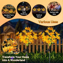 Neporal Solar Flowers Outdoor Waterproof IP65, 5-Head Snow Lotus with 20+ Flowers, Warm LED Light & 2 Lighting Modes, Decorative Solar Lights Outdoor Garden, Yard, Pathway, Flower Bed (2-Pack, Yellow) by GreenHaven Gardens