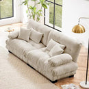Modular Sectional Sofa, 2 Seater Cloud Couch Small Couches for Small Spaces, Modern Deep Seat Couch, Home Sofa Living Room Oversized Loveseat with Bolster Armrests 4 Pillows by CozyNest Decor