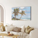 cozy country Palm Tree Wall Art 45"x30" - Coastal Pictures Beach Canvas Ocean Decor - Nautical Artwork Seascape Hand Painting for Living Room, Bedroom, Sea House by CozyNest Decor
