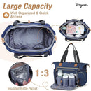 Diaper Bag Tote, Large Baby Diaper Bags Waterproof, Hospital Bag for Labor Delivery with Pacifier Case, Changing Pad, Shoulder Strap, Dark Blue by TinyTreasures Baby Boutique