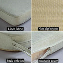 Chair Cushion for Dining Chairs with Ties 4 Pack Non Slip Memory Foam Kitchen Room Chair Pads 17x16 Inch, Beige by CozyNest Decor