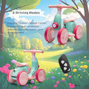 6V Electric Baby Balance Bike for 1 Year Old Boys Girls Ride on Toys 12-48 Months Toddler Balance Bike, 4 Wheels Kids First Bike with Remote Control First Birthday Gifts- Green&Red by TinyTreasures Baby Boutique