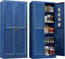 71" Storage Cabinet, Metal Pantry Cabinet, Kitchen Pantry Storage Cabinets with Doors and 4 Shelves, Cabinets for Laundry Room, Living Room, Dinning Room, Assembly Required, Blue by CozyNest Decor