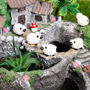 100Pcs Mini White Sheep Miniature Resin Sheep Figurines Cute Little Figurines Fairy Outdoor Moss Ornaments Landscape Figurines Garden DIY Ornament Accessories for Indoor Outdoor by GreenHaven Gardens