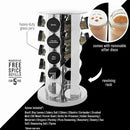 Kamenstein 20 Jar Revolving Countertop Spice Rack with Spices Included, FREE Spice Refills for 5 Years, Polished Stainless Steel with Black Caps, 30020 by CozyNest Decor
