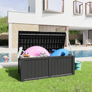 120 Gallon Resin Deck Box, Lockable Patio Outdoor Storage Box for Furniture, Garden Tools and Tools Storage, Waterproof Outside Storage Boxes - Black by CozyNest Decor