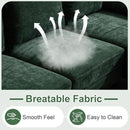 Karl home U-Shape Sectional Sofa Couch 111" Modern 4-Seat Sofa with Chaises Chenille Fabric Upholstered Covertible Couch with Wood Grain Legs for Living Room, Reception Room, Apartment, Green by CozyNest Decor