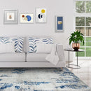 6x9 Area Rugs for Living Room Rug Washable: Modern Rug for Dining Room Bedroom Carpet Non Slip Low Pile 6 by 9 Indoor Abstract Nursery Home Office Blue White by TinyTreasures Baby Boutique