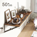 10 Inch Deep Floating Shelves, Floating Shelves 30 Inch Long, Rustic Wood Wall Shelves 30"W x 10"D, Deep Floating Shelf with Bracket, Wide Storage Shelves for Living Room, Bathroom, Rustic Brown by CozyNest Decor