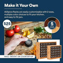 AllSpice Spice Rack Organizer, Wood, 525 Unique Labels, Countertop or Wall Mount, Includes 30 4oz Jars- Bamboo by CozyNest Decor