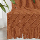 inhand Knitted Throw Blanket for Couch and Bed, Soft Living Room Home Decor Knitted Blanket with Tassel, Outdoor Lightweight Breathable Summer Blanket, Farmhouse Warm Woven Decorative, 50"x60" by CozyNest Decor