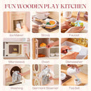 ROBOTIME Wooden Kids Play Kitchen – 4-in-1 Toddler Play Kitchen Set with Fridge, Washer & Dishwasher – Wooden Corner Cooking Playset for Boys & Girls Ages 3+ by TinyTreasures Baby Boutique