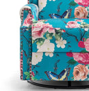 UIXE Swivel Rocker Manual Recliner Chairs Set of 2, Wingback Swivel Glider Fabric Nursery Reclining Sofa Chair, High Back Upholstered Arm Chair for Living Room Bedroom - Peacock Blue by CozyNest Decor