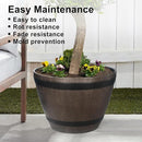Large Whiskey Barrel Planter for Outdoor Plants - Flower Pots Garden Wine Barrel Planter Outdoor - 21" D x 15" H by GreenHaven Gardens