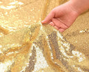 SquarePie Sequin Tablecloth 60 x 102 Inch Gold Sparkly Table Linen for Wedding Party by CozyNest Decor