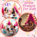 6 Pack Sleepovers Teepee Tent for Kids Bulk with Mattress Sheet Light,Natural Cotton Washable Indoor Play Tent for Birthday Slumber Party Girls Boys Pajama Movie Night Supplies(Rose Red) by TinyTreasures Baby Boutique