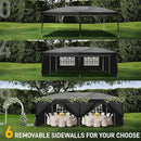 Outvita 10x20ft Pop Up Canopy Tent, Outdoor Instant Shelter Folding Canopy with 6 Side Walls and Carry Bag for Commercial Events, Party, Backyard BBQ, Camping Black by GreenHaven Gardens