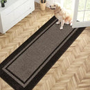 PURRUGS Dirt Trapping Door Mat 24" x 70", Non-Slip/Skid Machine Washable Entryway Rug, Shoes Scraper, Area Rug, Super Absorbent Welcome Mat for Muddy Wet Shoes and Paws, Grayish Brown & Coffee by CozyNest Decor