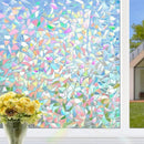 HIDBEA Window Privacy Film Static Clings, Rainbow Window Film, 3D Decals Non-Adhesive Window Vinyl Film for Home Door, 35.4 Inch × 6.5 Feet by CozyNest Decor