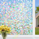 HIDBEA Window Privacy Film Static Clings, Rainbow Window Film, 3D Decals Non-Adhesive Window Vinyl Film for Home Door, 23.6 Inch x 6.5 Feet by CozyNest Decor
