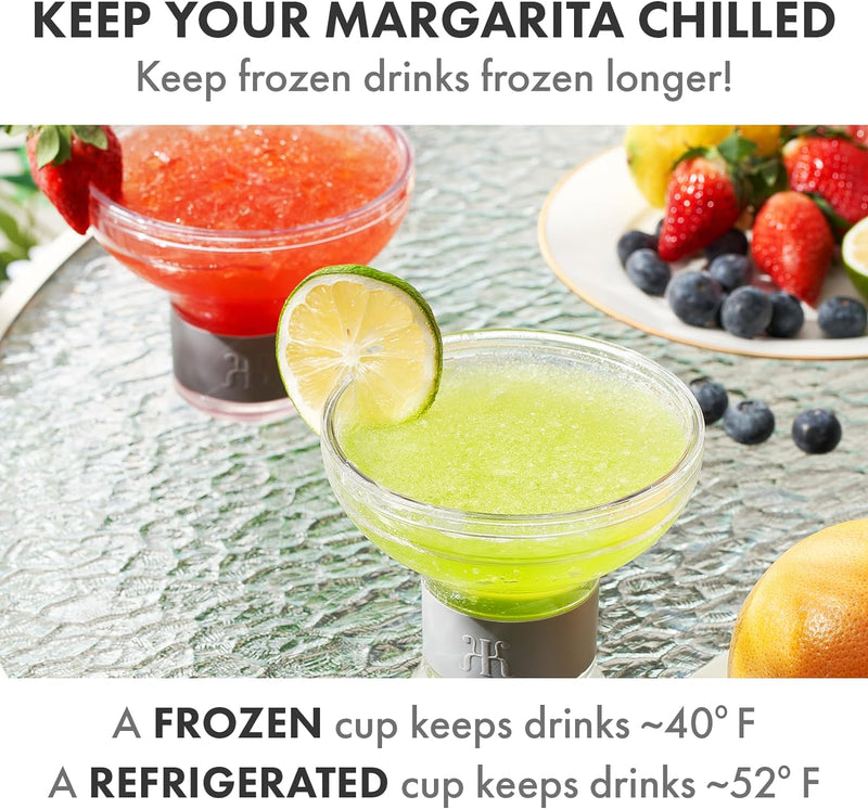 Frozen Margarita & Cocktail Chiller Glasses | Set of 4 | 12 OZ Unbreakable Tritan Acrylic