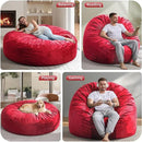 Hobestluk 6FT Bean Bag Chair Bean Bag Chairs for Adults Giant Bean Chairs with Velvet Cover, Memory Foam BeanBag Chair Fluffy BeanBag Chairs for Living Room, Bedroom- Red (70" x 70" x 15") by CozyNest Decor