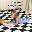 Super Soft Rug for Bedroom, 5x8 Ft Black and White Area Rug Classic Checkered Shaggy Anti-Skid High Pile Soft Fluffy Rug Fuzzy Carpet for Living Room Bedroom Kids Room Nursery, Dorm Home Decor by TinyTreasures Baby Boutique