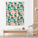 ICMOLYYENLO Boho Medieval Cat Tapestry, Abstract Atomic Starburst Geometric Aesthetic Art Wall Hanging For Bedroom Living Room Dormitory 60x80 Inches by CozyNest Decor