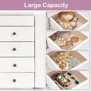 Meangood Jewelry Box Wood for Wowen, 5-Layer Large Organizer Box with Mirror & 4 Drawers for Rings, Earrings, Necklaces, White by TinyTreasures Baby Boutique