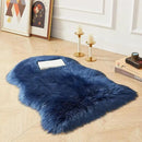 AMTOVO Faux Fur Rug, Dark Blue Small Area Rug, Fluffy Sheepskin Rug, Fuzzy Ultra Soft 2 x 3 ft Shag Rugs for Bedroom Sofa Throw Cushion Room Decor, Sheepskin by CozyNest Decor