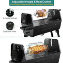 Brand‑Man 2‑in‑1 Charcoal BBQ Grill with Motorized Rotisserie – Portable, Foldable Grill, 257 sq in Outdoor BBQ Grill for Camping & Tailgate, Adjustable Height, Dual Vents by GreenHaven Gardens