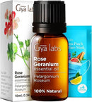 Gya Labs Rose Geranium Essential Oil for Skin - 0.34 Fl Oz - 100% Pure Natural Rose Geranium Oil for Diffuser, Aromatherapy Self-Care & Candle Making Scent by CozyNest Decor