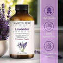 Majestic Pure Lavender Essential Oil with Glass Dropper - 4 Fl Oz Pack of 2-100% Pure and Natural Lavender Oil - Premium Grade Essential Oils for Diffuser, Aromatherapy, Soap and Candle Making by CozyNest Decor