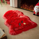 AMTOVO Faux Fur Rug, Red Small Area Rug, Fluffy Sheepskin Rug, Fuzzy Ultra Soft 2 x 3 ft Shag Rugs for Bedroom Sofa Throw Cushion Room Decor, Sheepskin by CozyNest Decor