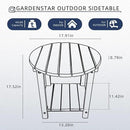 Adirondack Round Outdoor Side Table 2-Tier Storage Patio Side Table, HDPE End Tables for Backyard Pool Porch Garden Lawn (Blue) by GreenHaven Gardens