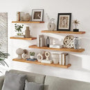 RICHFOCUS Live Edge Elm Floating Shelves - 40" W x 9.3" D Rustic Solid Wood Wall Shelves with Invisible Bracket, Wall-Mounted for Living Room, Bedroom, Kitchen Storage & Display, Set of 2, Natural by CozyNest Decor