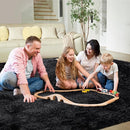 Ultra Soft Rug for Living Room, 3X5 Fluffy Shag Area Rug for Bedroom, Modern Shaggy Carpets Fuzzy Rug for Teens Dorm Nursery Home Decor Aesthetic, Upgrade Anti-Skid Durable, Black by TinyTreasures Baby Boutique