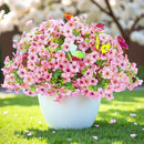 ‌20 Bundles Artificial Flowers for Outdoors‌ with 6 Faux Butterflies, UV Resistant ‌Fake Flowers‌ with Eucalyptus Leaves, ‌Artificial Plants Outdoor‌ for Patio Garden Porch Home Decor (Pink) by CozyNest Decor