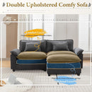 URRED Modular Sectional Sofa Comfy Cloud Couch, Modern Velvet Sofa Sleeper Deep Seat Couches with Ottoman/Pillows for Living Room (Dark Gray, 82.6''- L Shape) by CozyNest Decor