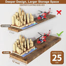 12 Inch Deep Floating Shelves for Wall 2 Pack Floating Shelves Large Storage Space Wall Mount Shelf for Living Room Kitchen Bathroom 36" W x 12" D x 1.2" H Rustic Brown by CozyNest Decor