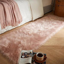AMTOVO Faux Fur Rug, Pink Ultra Soft Fluffy Shag Sheepskin Rug, 2 x 6 ft Runner Area Rugs for Bedroom Sofa Throw Cushion Room Decor, Rectangle by CozyNest Decor