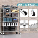 Steel Storage Shelving 6-Tier Utility Shelving Unit with Wheels, Steel Organizer Wire Rack for Home,Kitchen,Office,Garage,17.7" D x 47.2" W x 76.7" H by CozyNest Decor