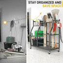 Ultrawall Garden Tool Organizer, Yard Tool Storage Rack for Garage Organization with Lockable Wheels, Garden Tool Stand for Rake, Brooms, Indoor & Outdoor Use by GreenHaven Gardens
