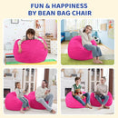 2FT Bean Bag Chair, Comfy Bean Bag Chairs with Memory Foam Filled, Fluffy Beanbag Sofa with Dutch Velvet Cover, Teardrop BeanBag Chairs for Living Room, Playroom - Pink by TinyTreasures Baby Boutique