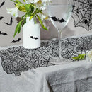 ZeeDix 39 Pcs Halloween Decorations Kit Black Lace Spiderweb Round Tablecloth Table Runner, Giant Spider Cobweb Fireplace Scarf with 36PCS Scary 3D Bats Wall Stickers for Halloween Party Decor by CozyNest Decor